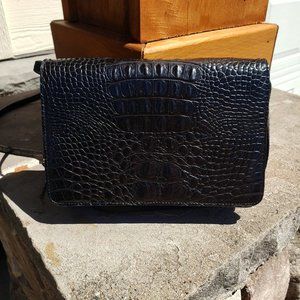 Classiques Entier black mock croc embossed leather bag